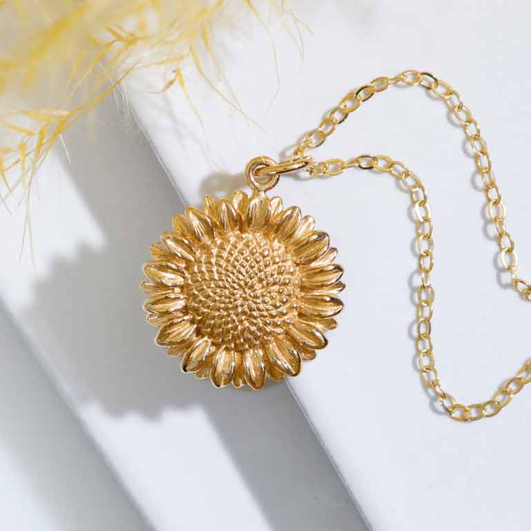 Sunflower Bronze/Gold Filled 18” Necklace #J024