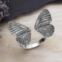 Thumbnail for Dimensional Butterfly Wings Sterling Silver Adj. Ring #J028