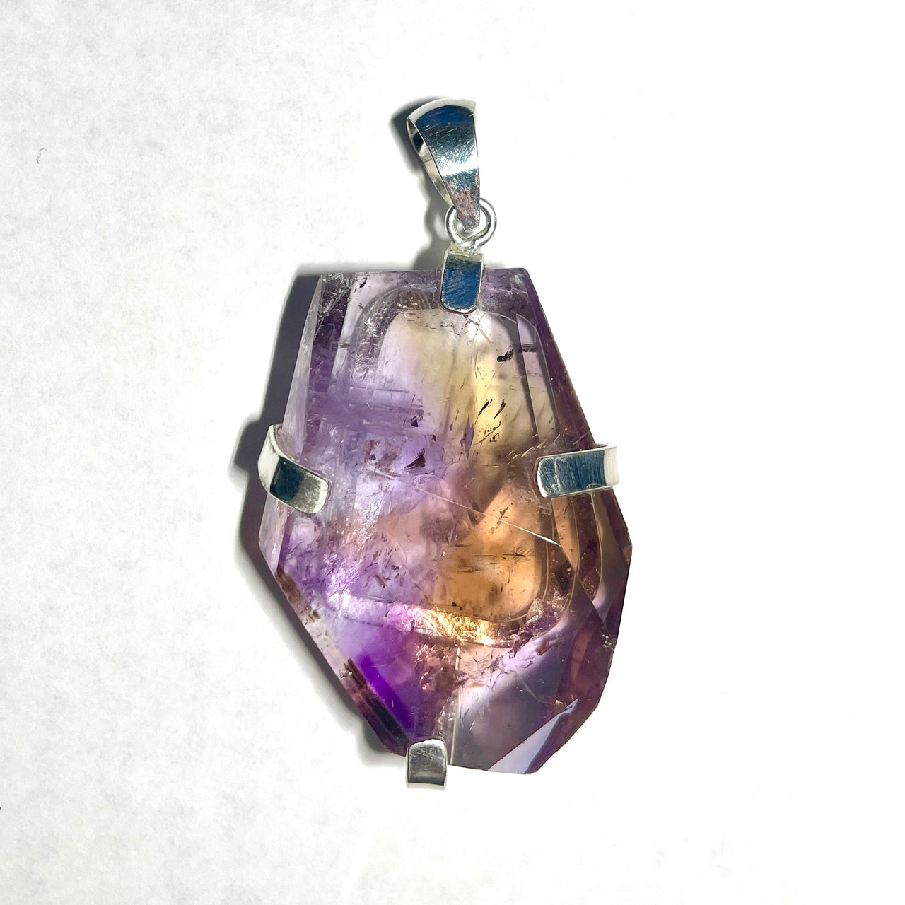 Rare 2" Faceted Ametrine Pendant .925 Sterling Silver Fittings by Balaam