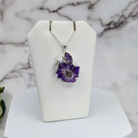 Thumbnail for Amethyst Flower Set w/ Pearl & Faceted Amethyst Sterling Silver Pendant #LV3333