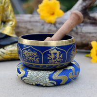 Thumbnail for Tibetan Singing Bowl   & Cushion - Blue #LV3730