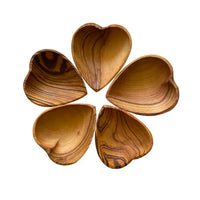 Thumbnail for Tiny Wild Olive Wood   Heart Bowls #LV3768