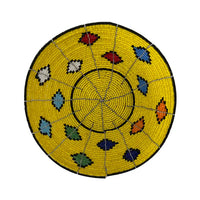 Thumbnail for Yellow Maasai Beaded   Bowl w/Flowers #LV3770