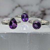 Thumbnail for Amethyst S.S.  Faceted Ring #LV3880