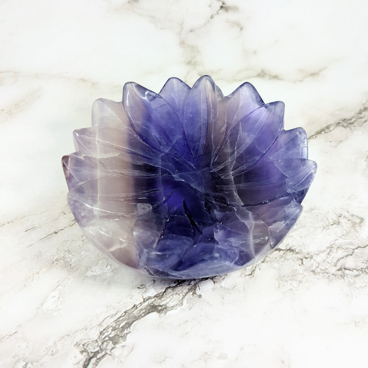 Purple Fluorite 3.5" Flower Bowl #LV4150