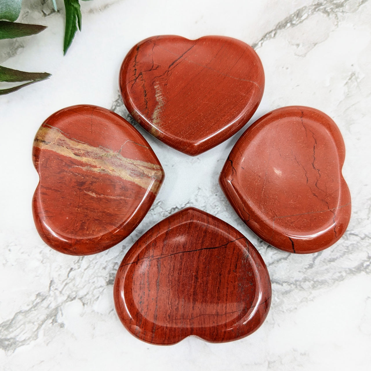 Red Jasper 1.5" Heart Thumb Stone #LV4301