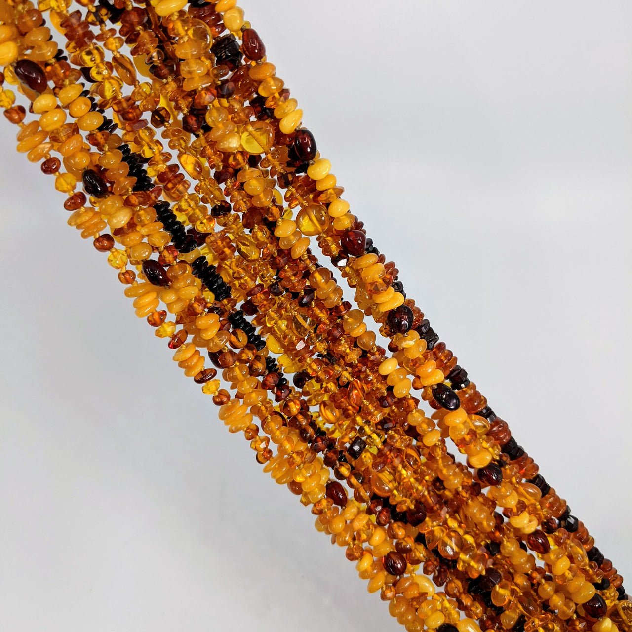 Amber Beaded 30" Long Necklace #LV4677