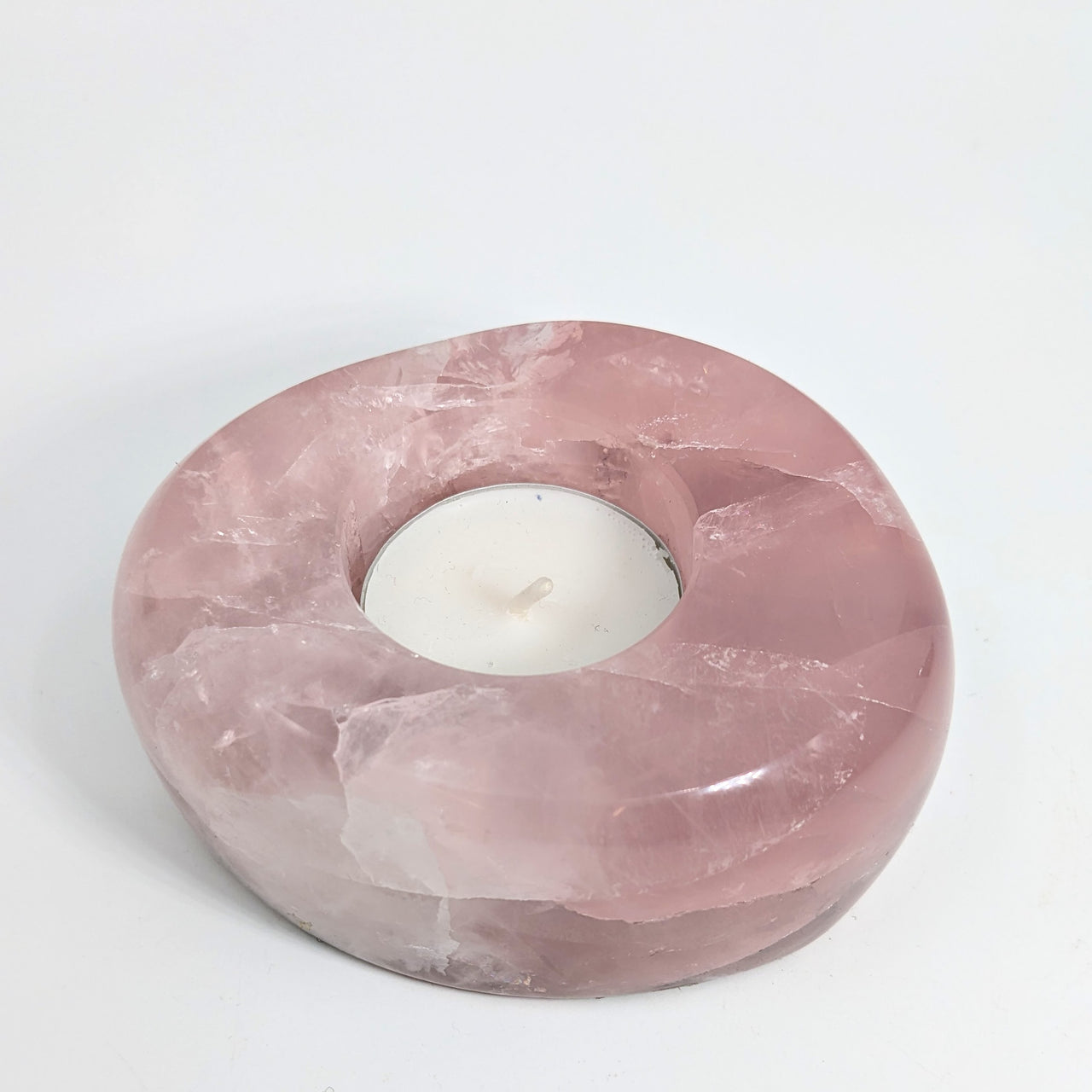 Rose Quartz 3.9" Candle Holder #LV4954