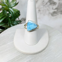 Thumbnail for Larimar Sz. 9 S.S. Triangle Ring #LV5037