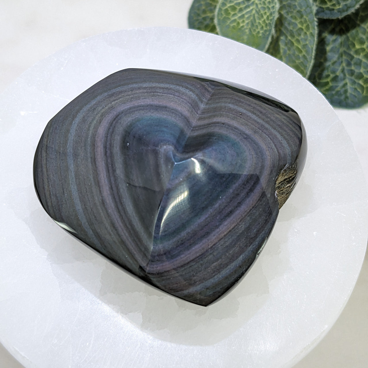 Rainbow Obsidian 2.4" Polished heart #LV5411