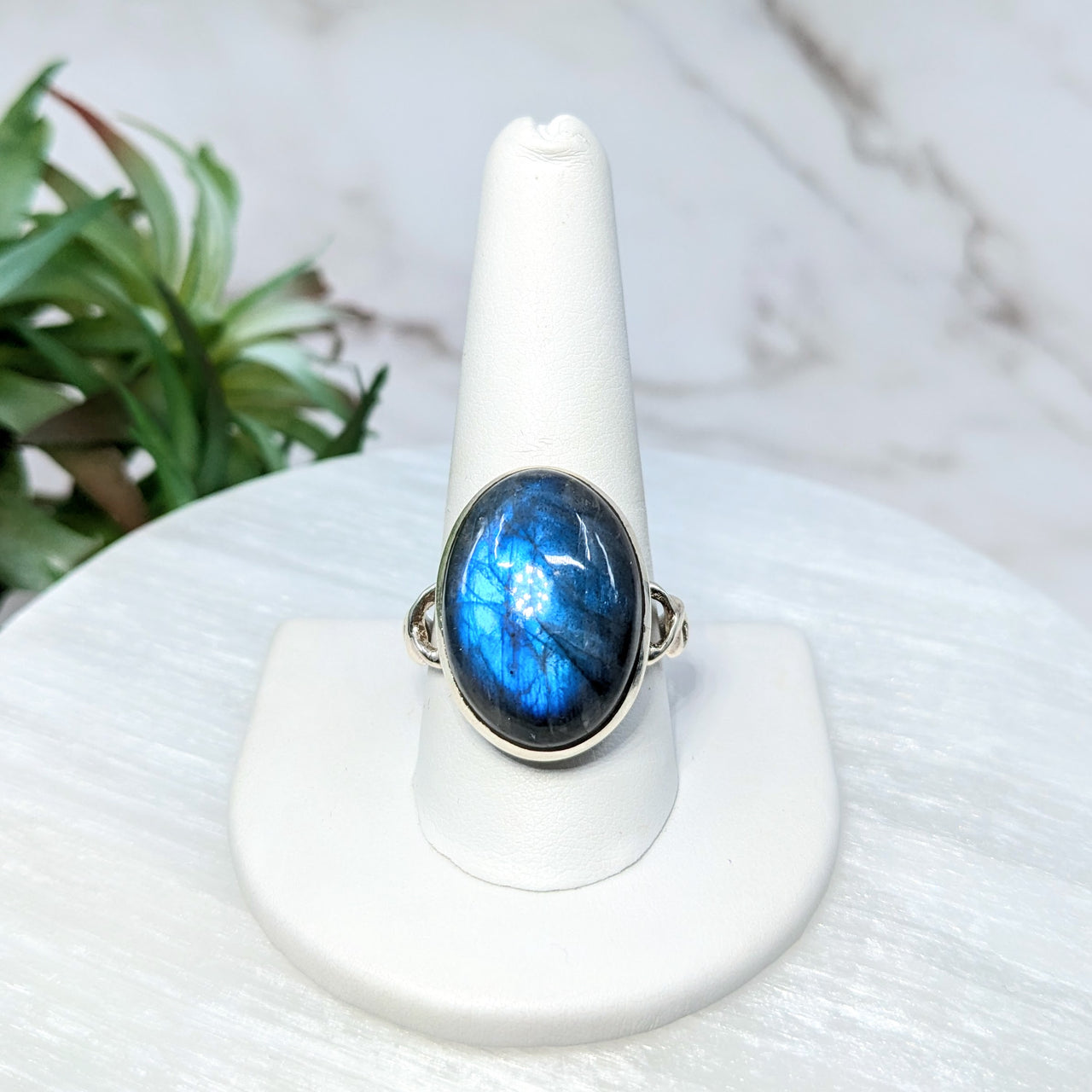 Labradorite  Sz. 10.75 S.S. Ring #LV5534