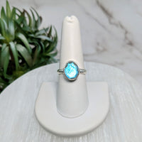 Thumbnail for Labradorite  Sz. 7.75 S.S. Faceted Ring #LV5551