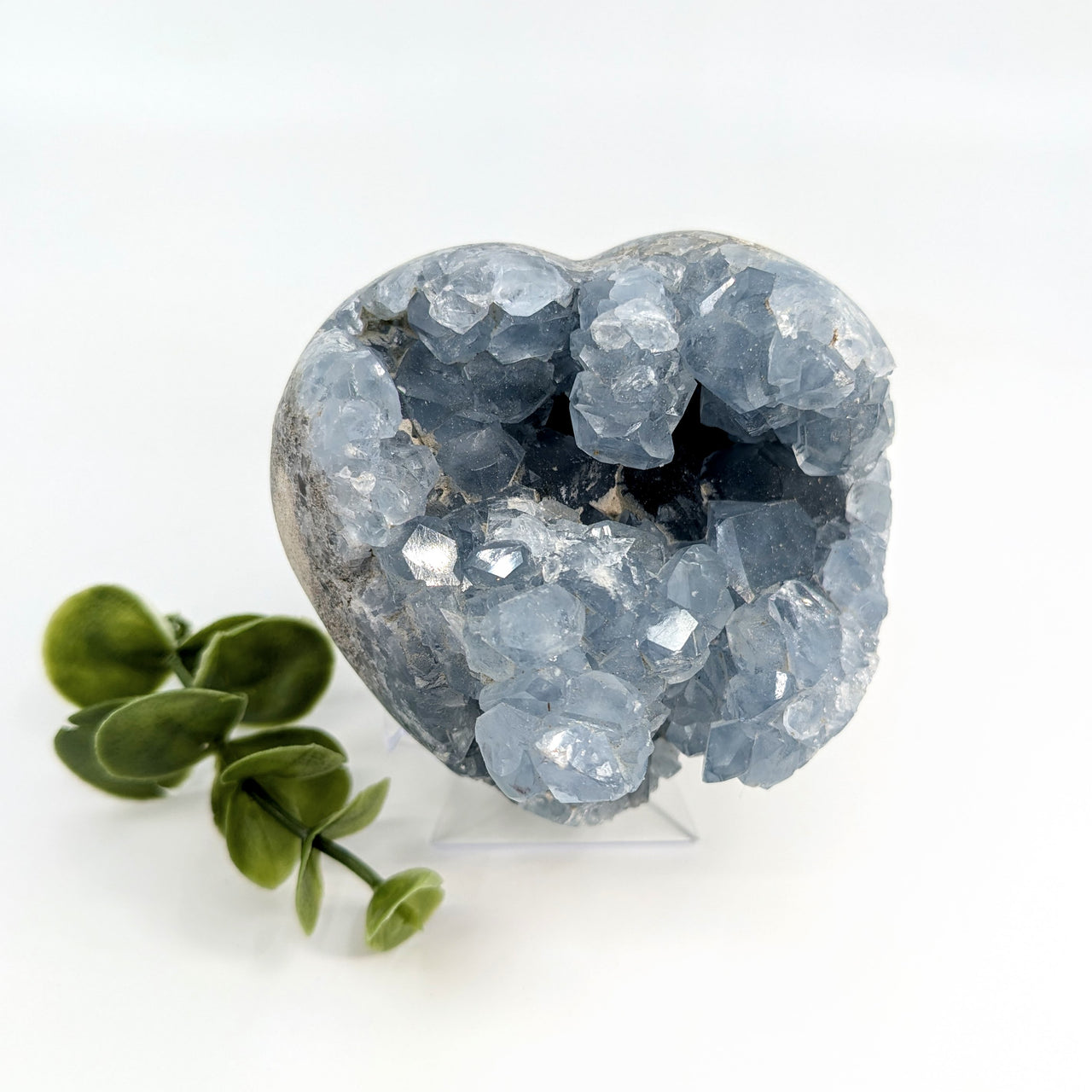 Celestite 3.2" Heart Geode #LV5646