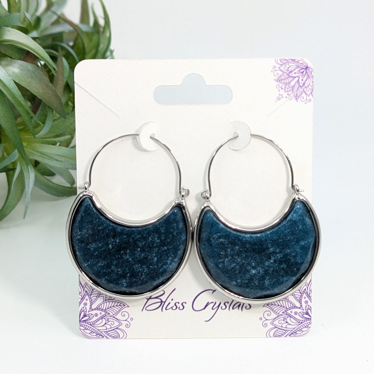 Blue Apatite  1" S.S. Earrings #LV5870