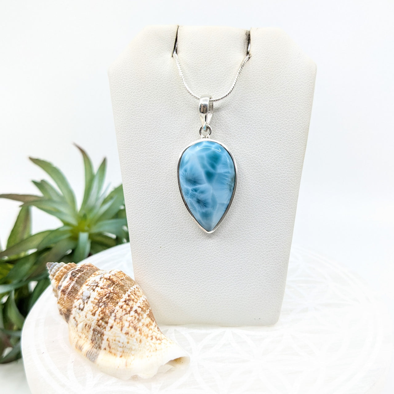 Larimar 1" S.S. Teardrop Pendant #LV5939