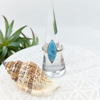 Thumbnail for Larimar  Sz 7.75  S.S. Ring #LV5943