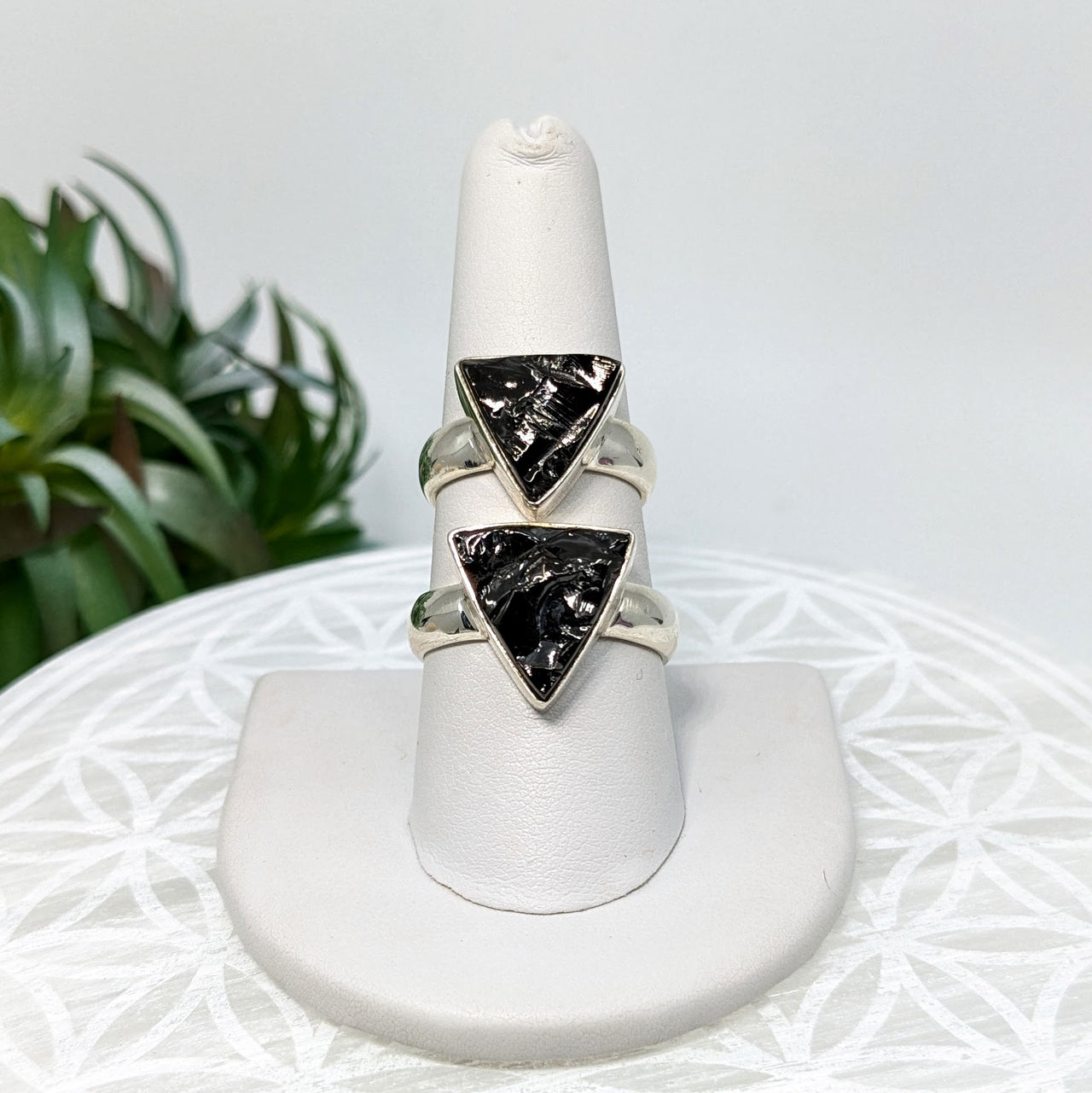 Shungite  S.S. Triangle Ring #LV5950