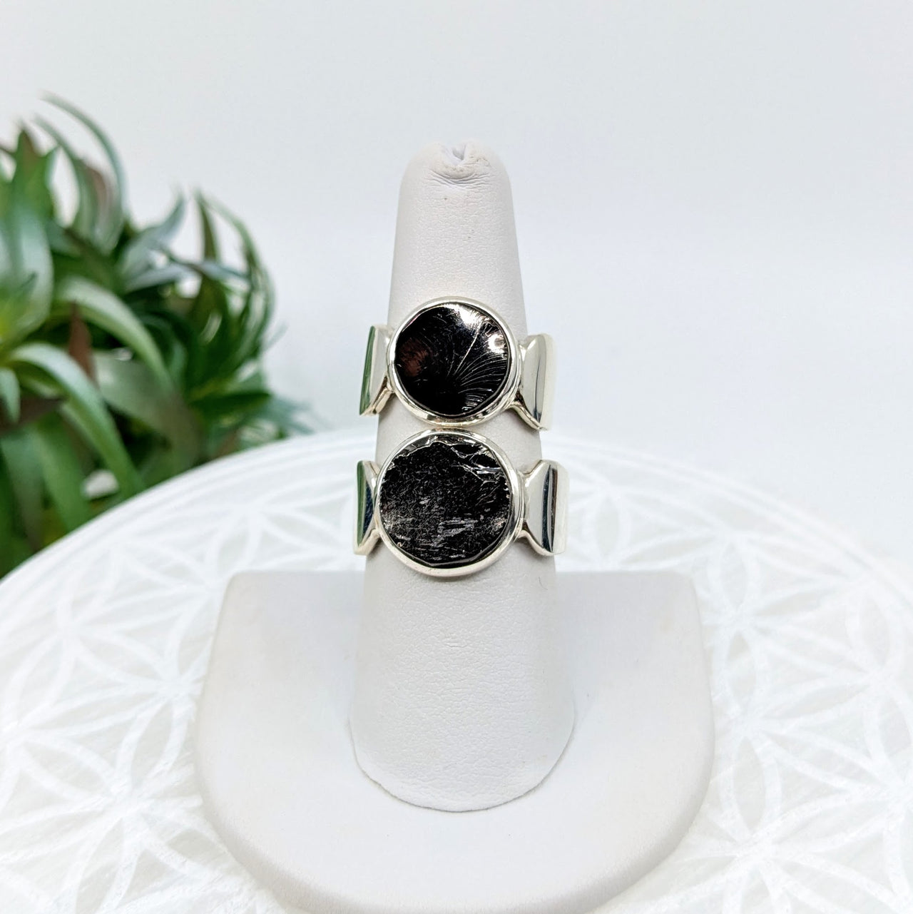 Shungite  S.S. Circle Ring #LV5951