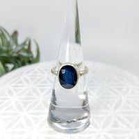 Thumbnail for Blue Sapphire Sz 5.5 Faceted Oval Ring #LV5956