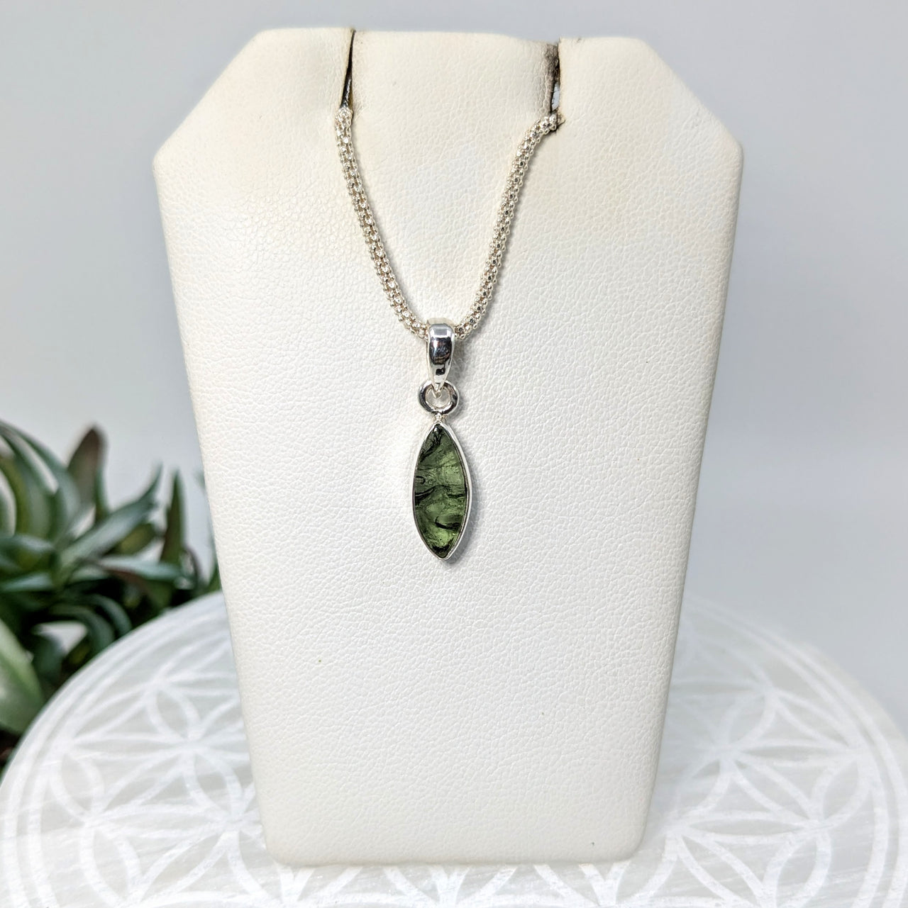 Moldavite .6" S.S. Polished Pendant #LV5963