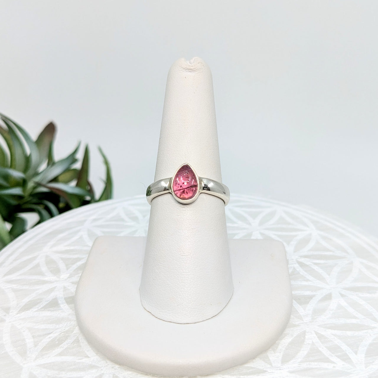 Pink Ruby S.S. Teardrop Ring #LV5969