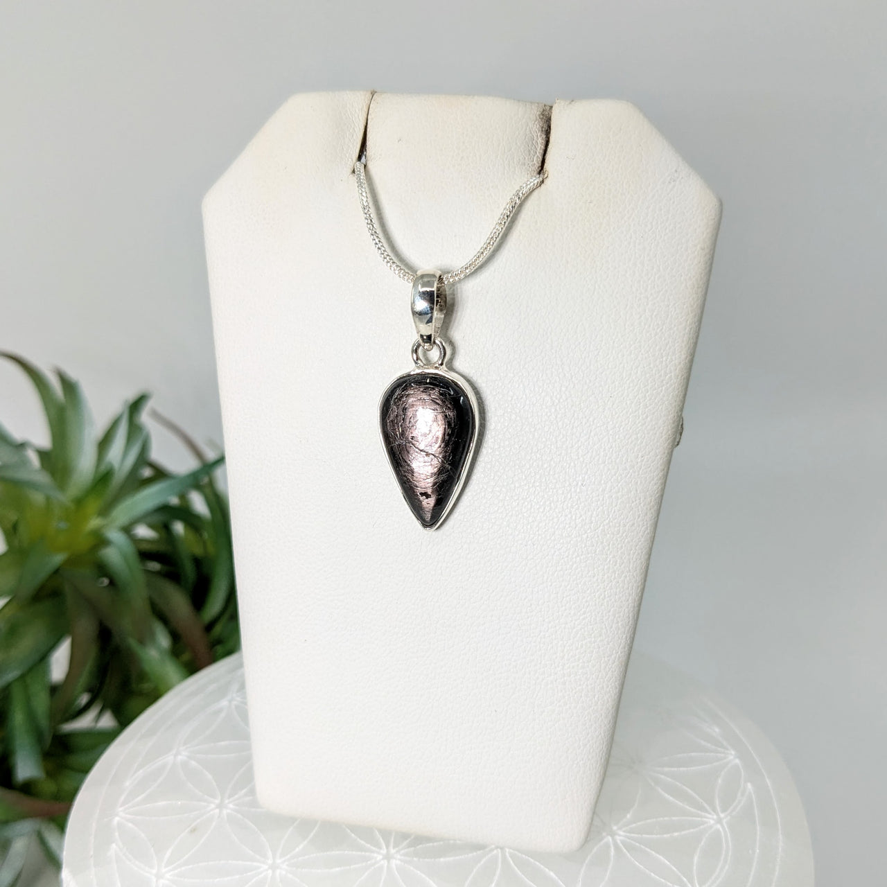 Hypersthene .7" Teardrop S.S. Pendant #LV6051