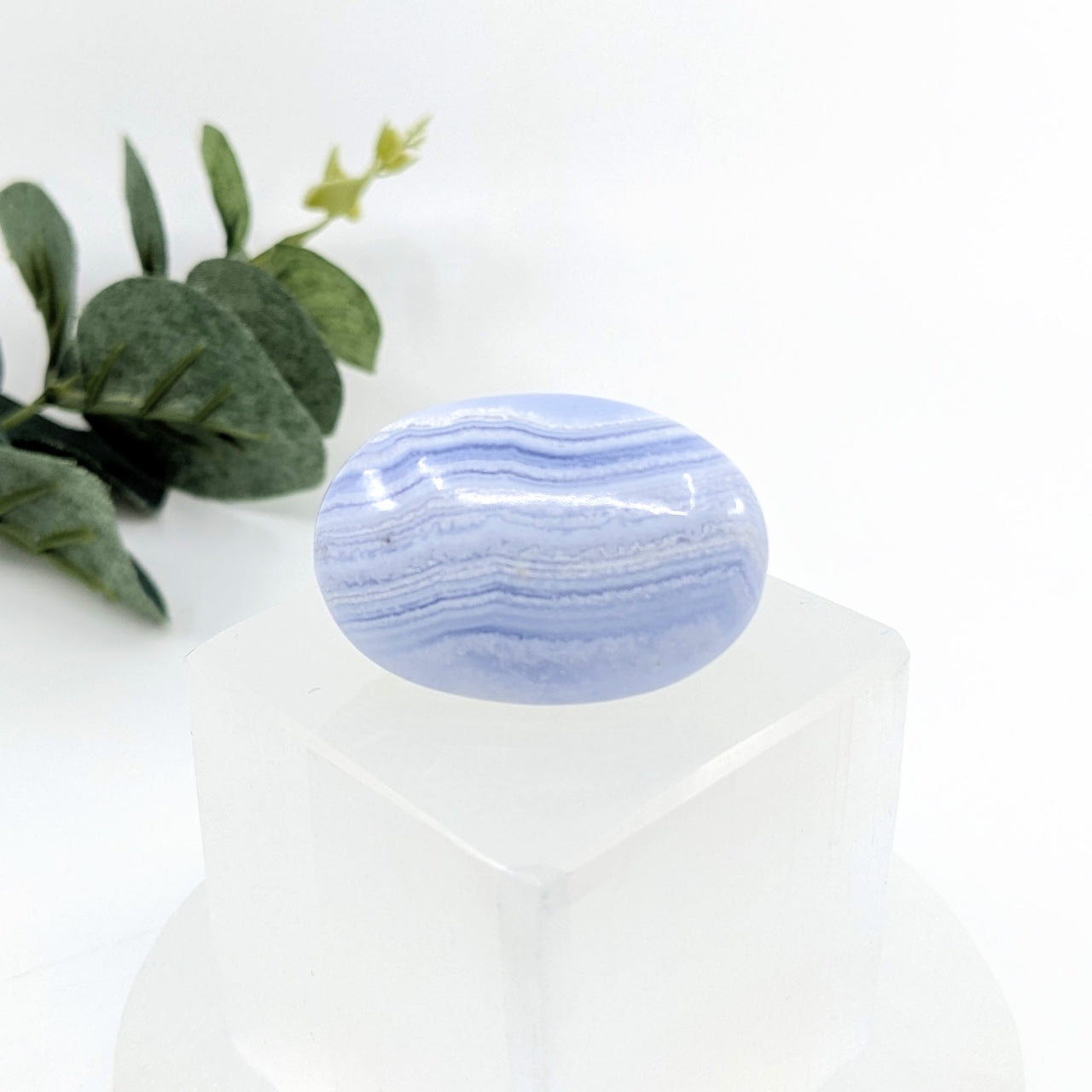 Blue Lace Agate 1.5" Palm Stone #LV6102