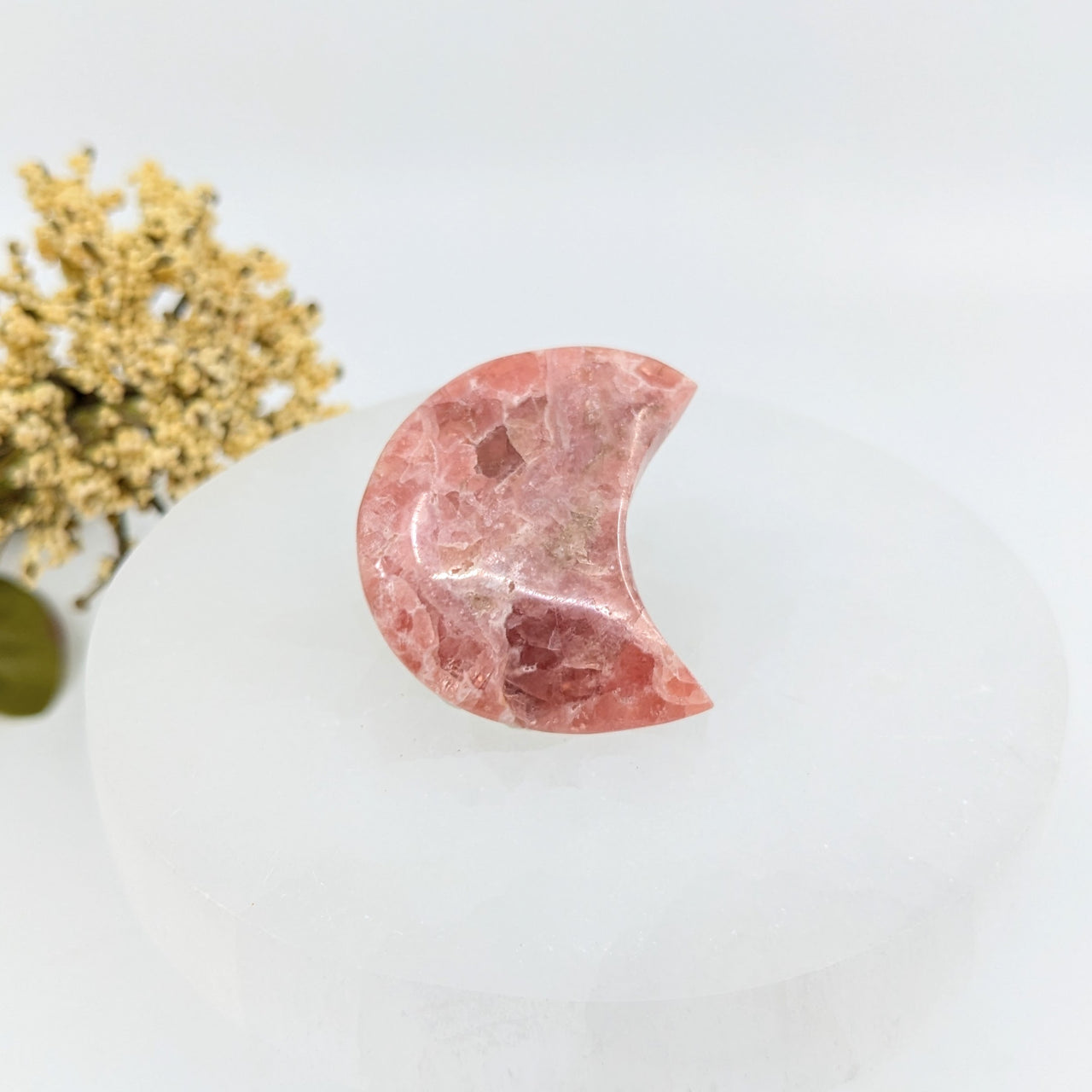 Rhodochrosite 1.5" Moon #LV6132