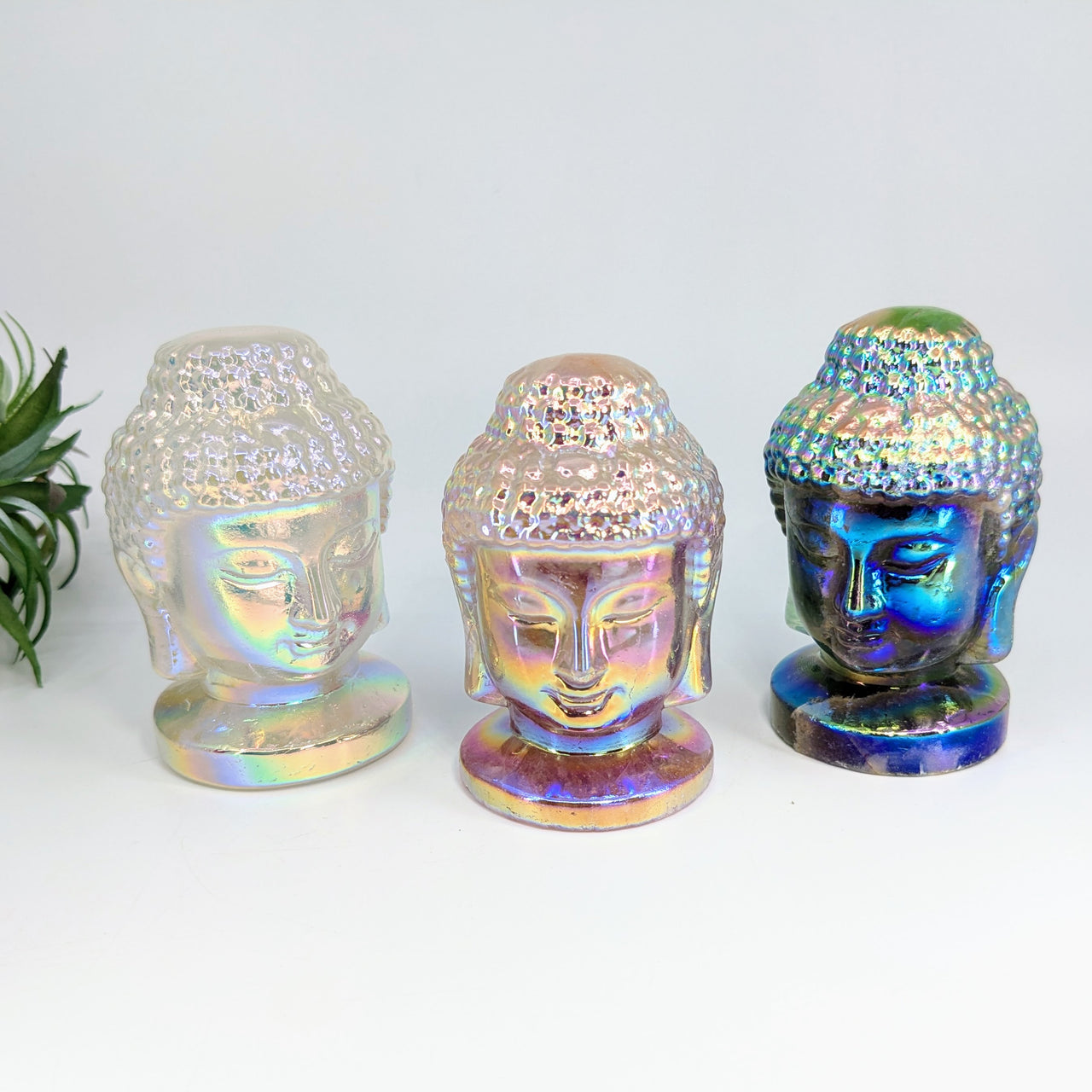 Platinum Aura Quartz 3" Buddha Head #LV6178