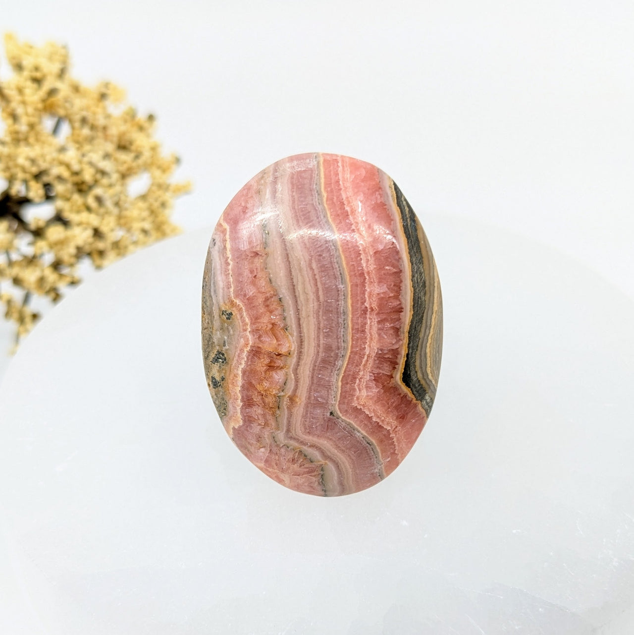 Rhodochrosite 1.6" Palm Stone #LV6202