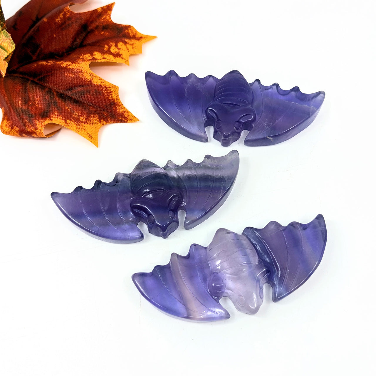 Fluorite  3.3" Bat Carving #LV6246