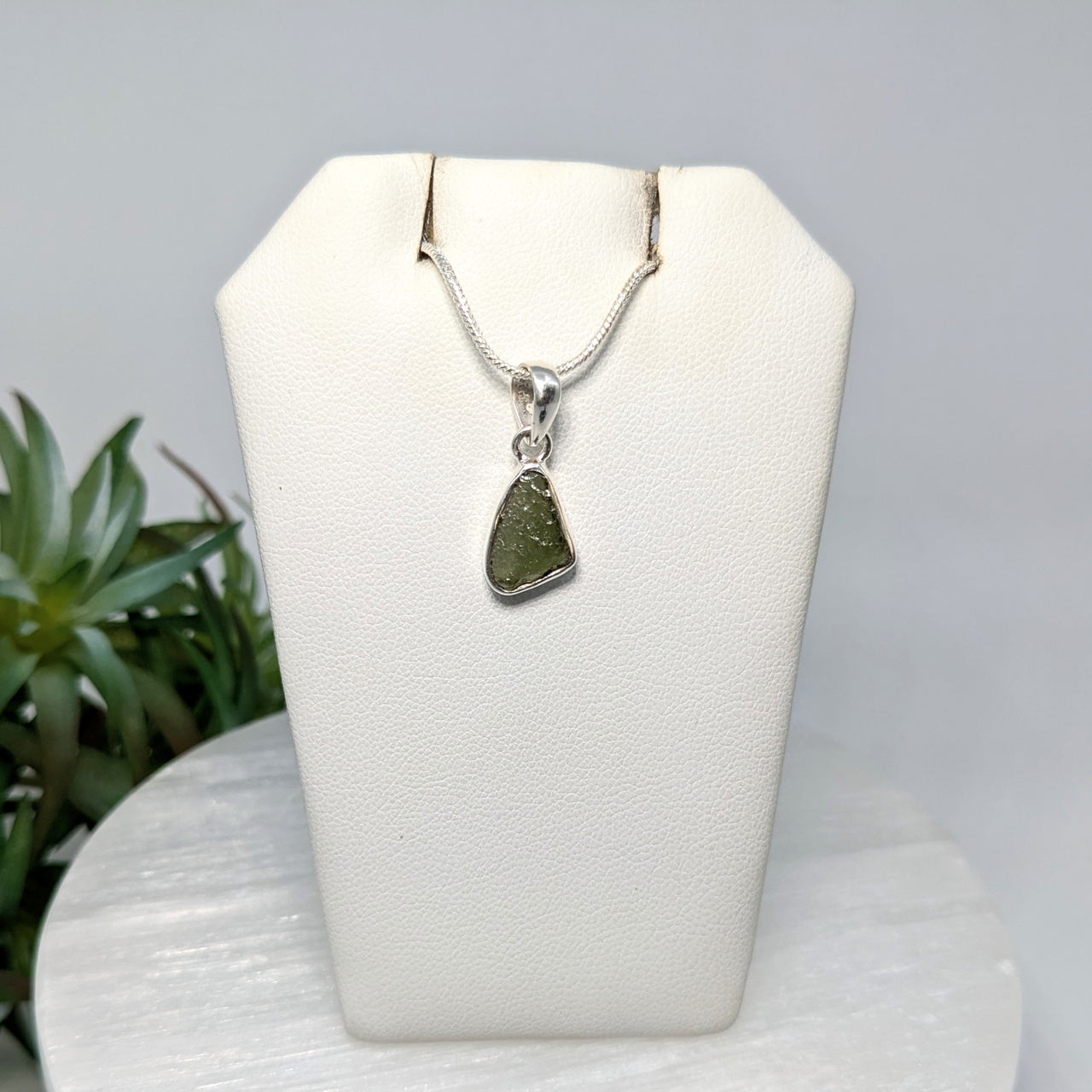 Moldavite 0.5" S.S. Pendant #LV6259