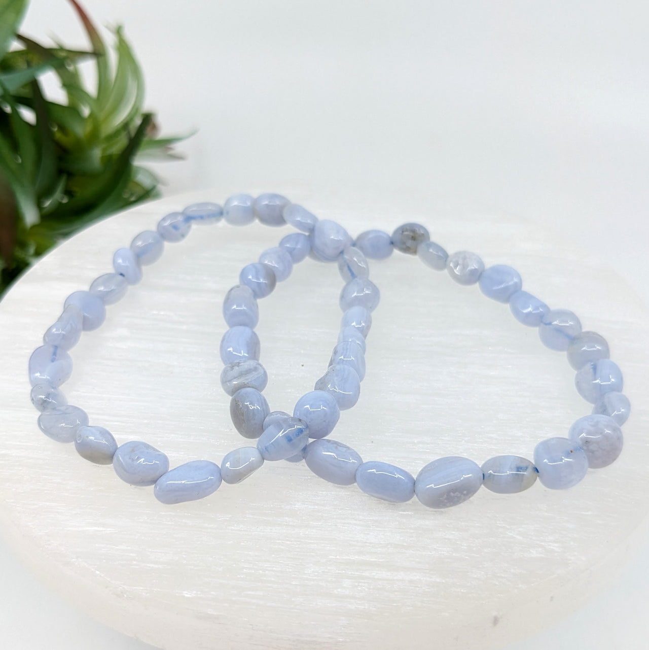 Blue Lace Agate 6mm Bracelet #LV6274