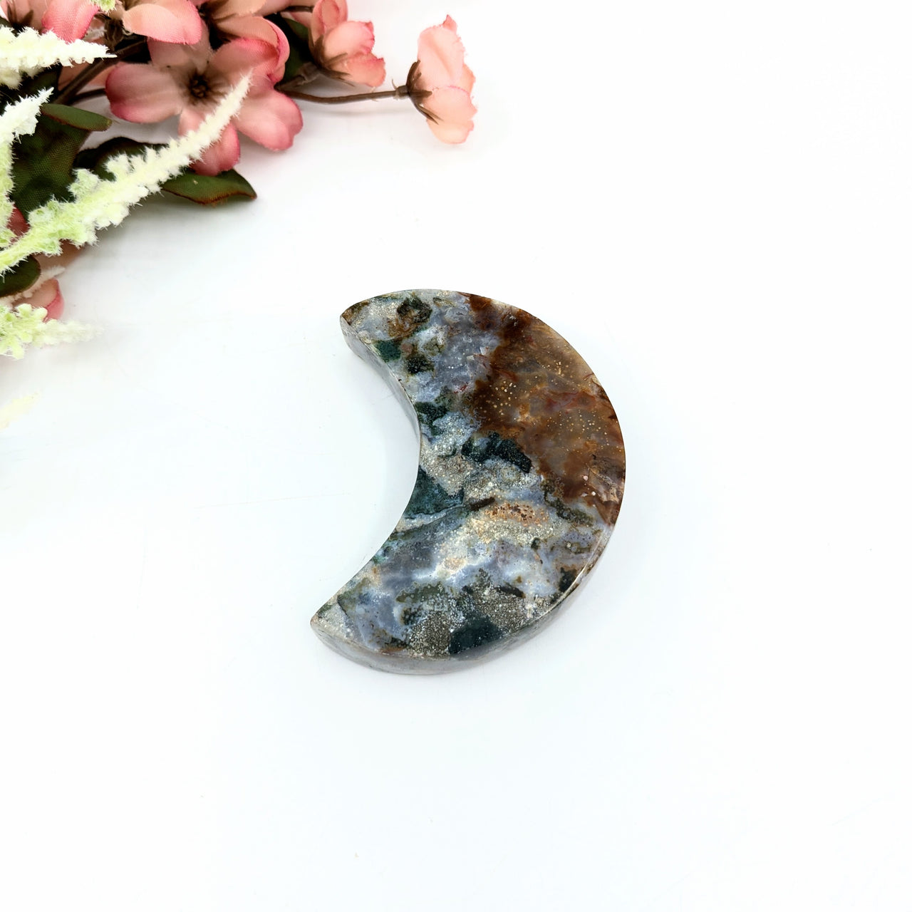 Ocean Jasper 2.7" Crescent Moon #LV6346