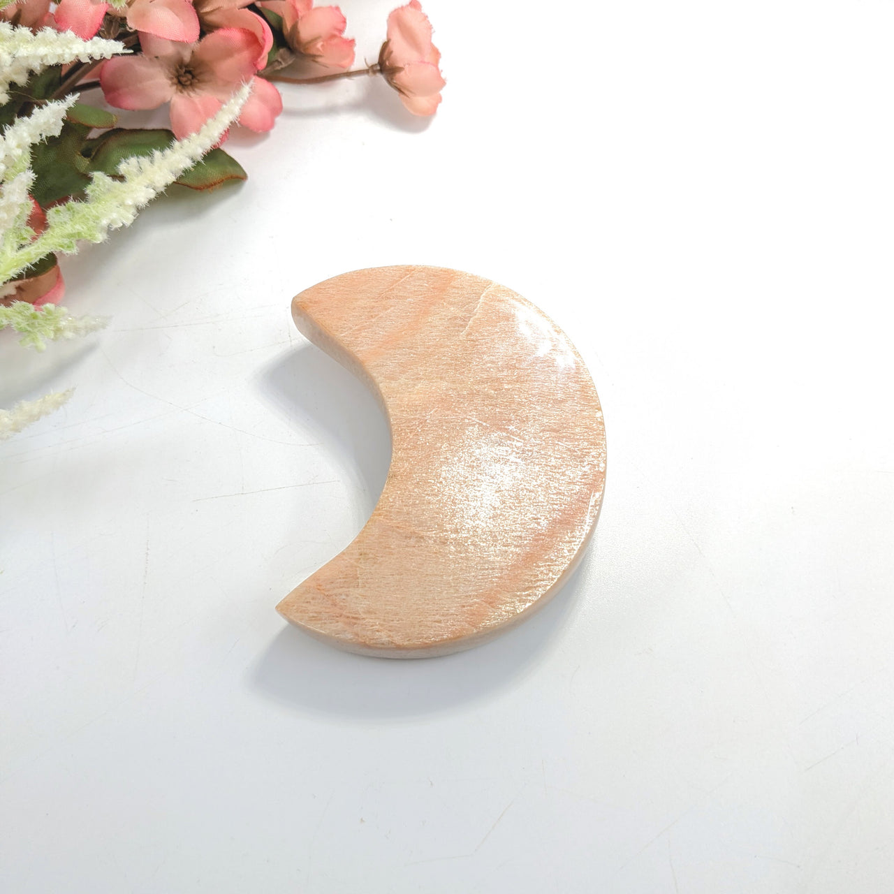 Peach Moonstone 2.9" Crescent Moon #LV6347