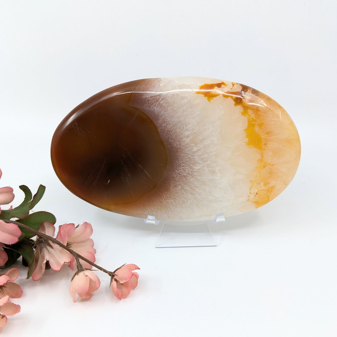 Carnelian Agate 6.2" Giant Polished Palm #LV6355