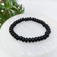 Thumbnail for Black Onyx 8mm Rondelle Bracelet #LV6366