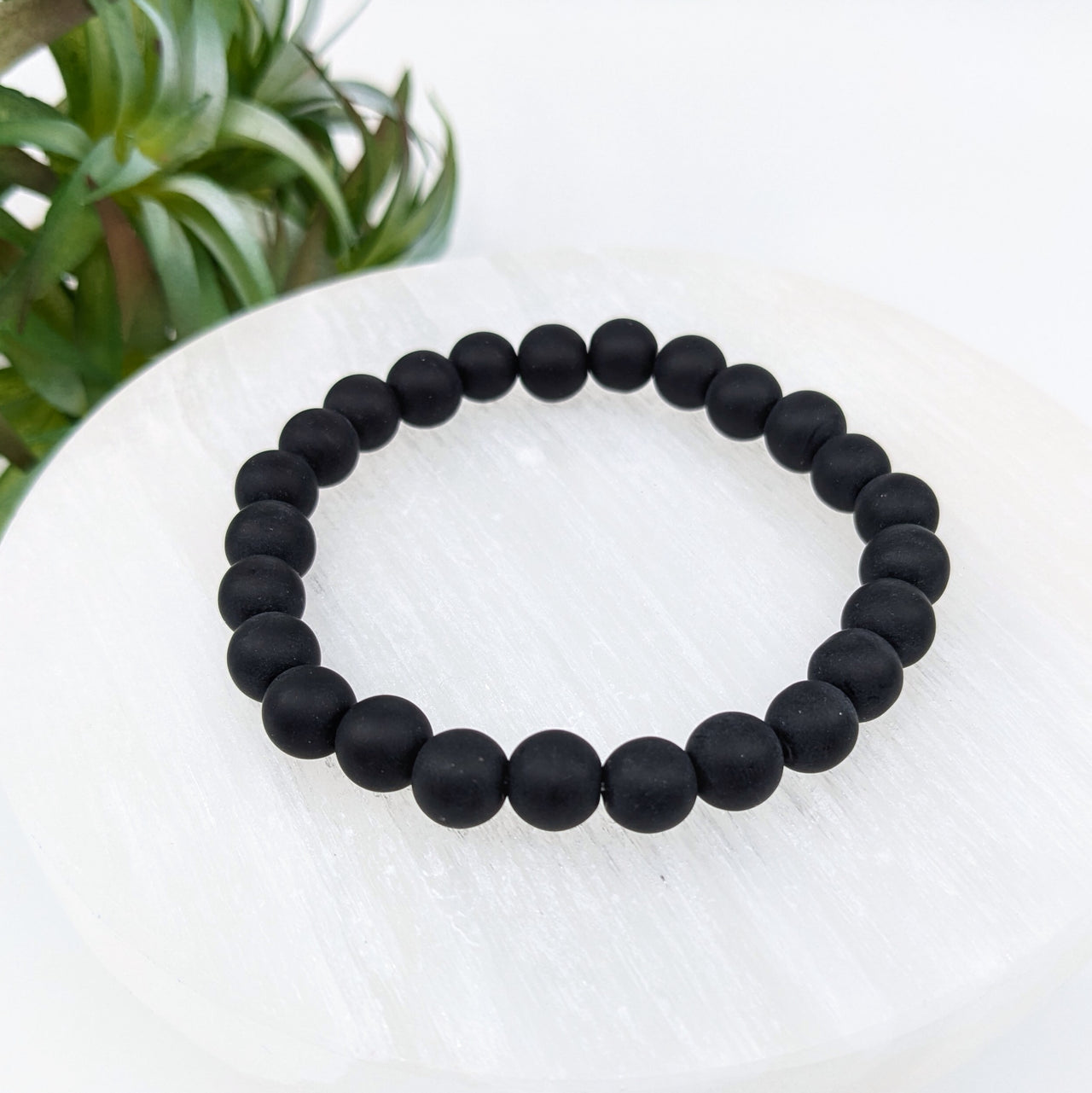 Black Onyx 8mm Matte Bracelet #LV6368