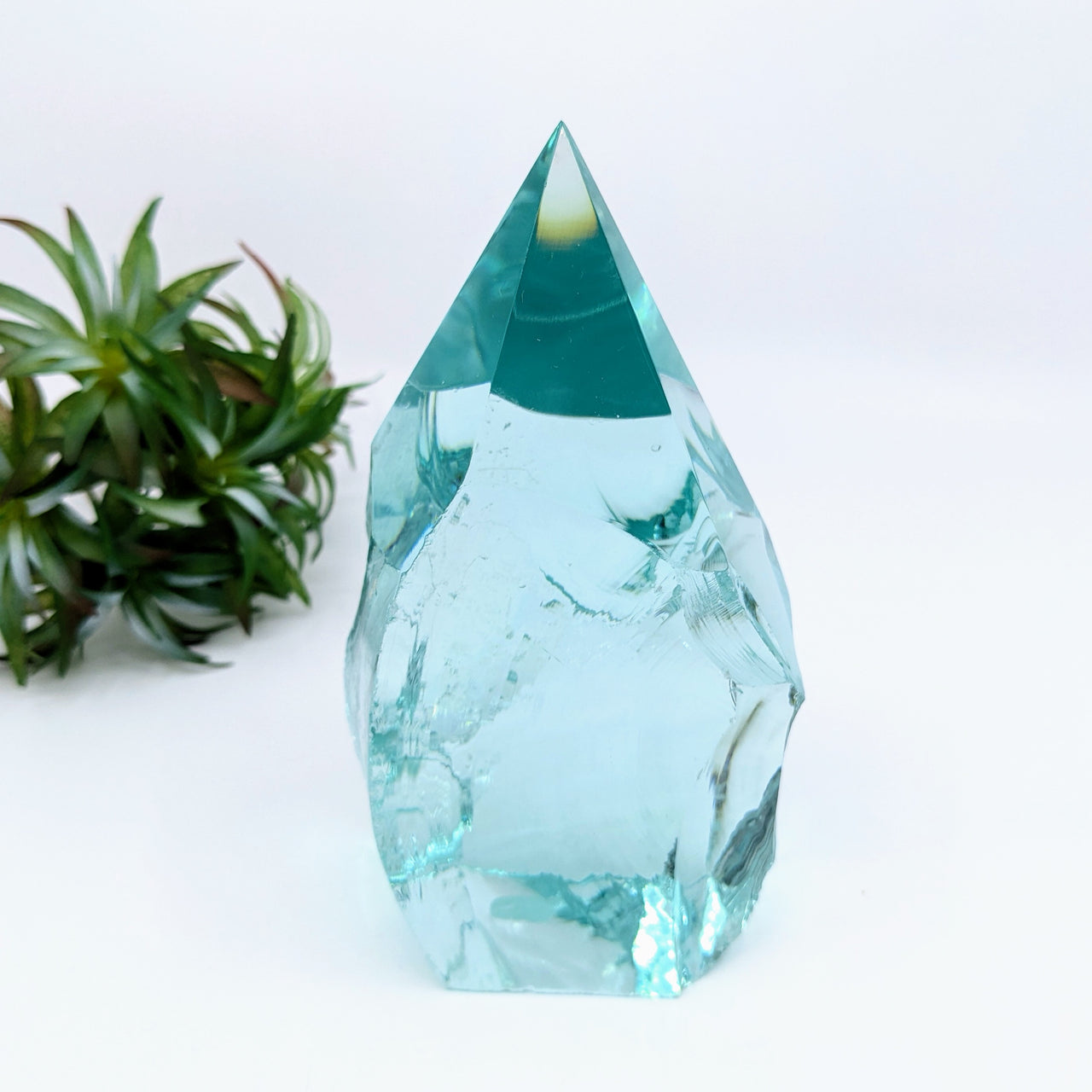 Aqua Obsidian 5.6" 1/2 Polished Point #LV6385