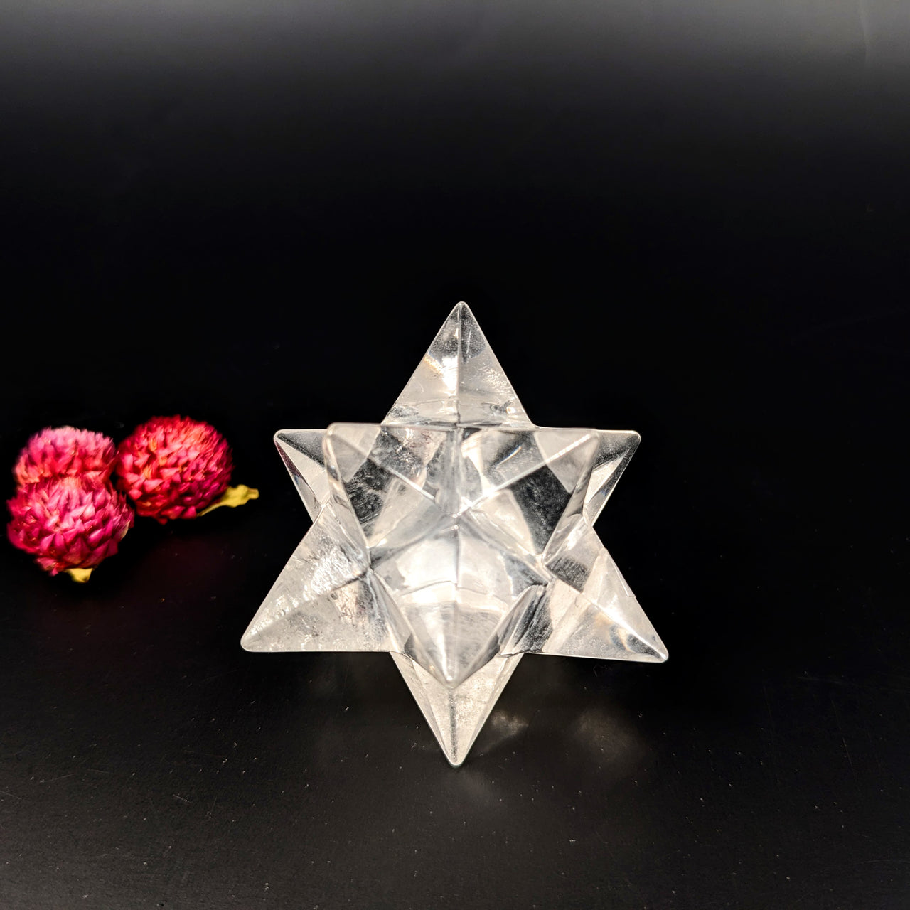 Lemurian Quartz 2" Merkaba Carving #LV6422