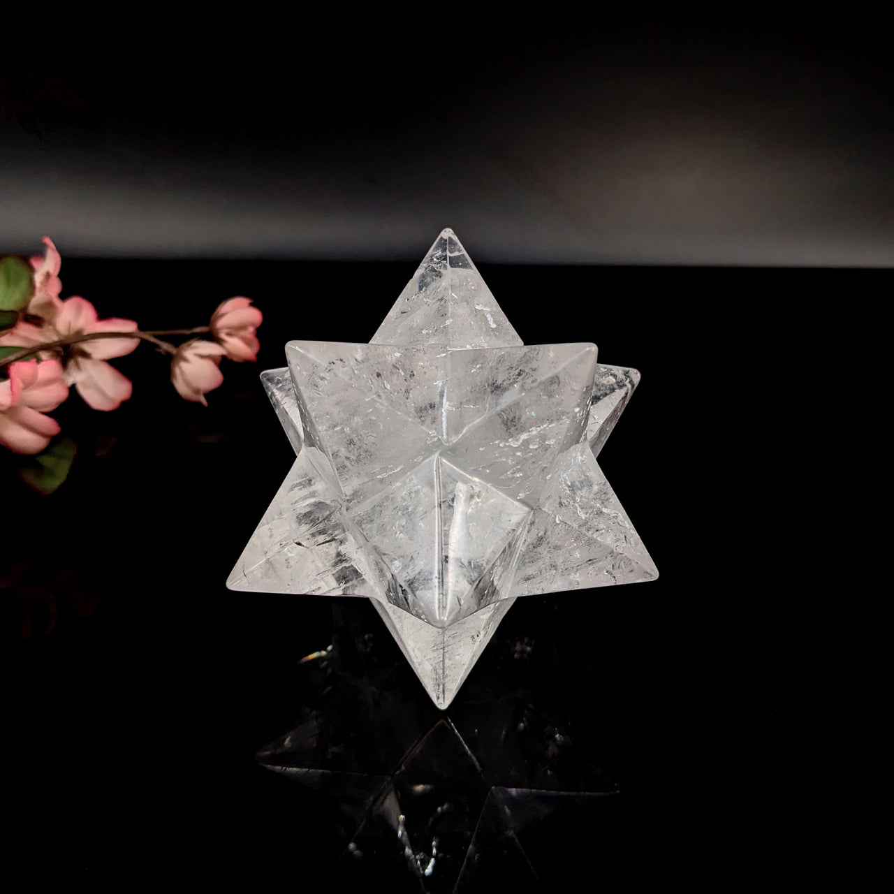 Lemurian Quartz 3.6" Merkaba Carving #LV6426