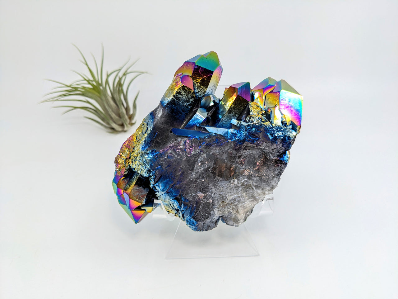 Titanium Aura Quartz 4.6" Druzy Cluster #LV6472