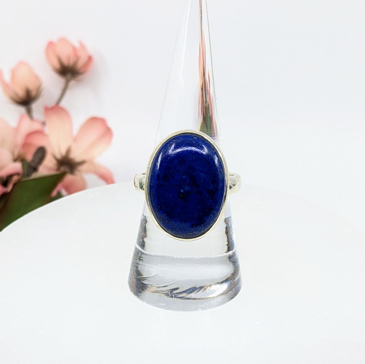 Lapis Lazuli Sz 8 Oval S.S. Ring #LV6503