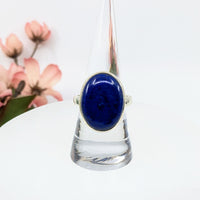 Thumbnail for Lapis Lazuli Sz 8 Oval S.S. Ring #LV6503