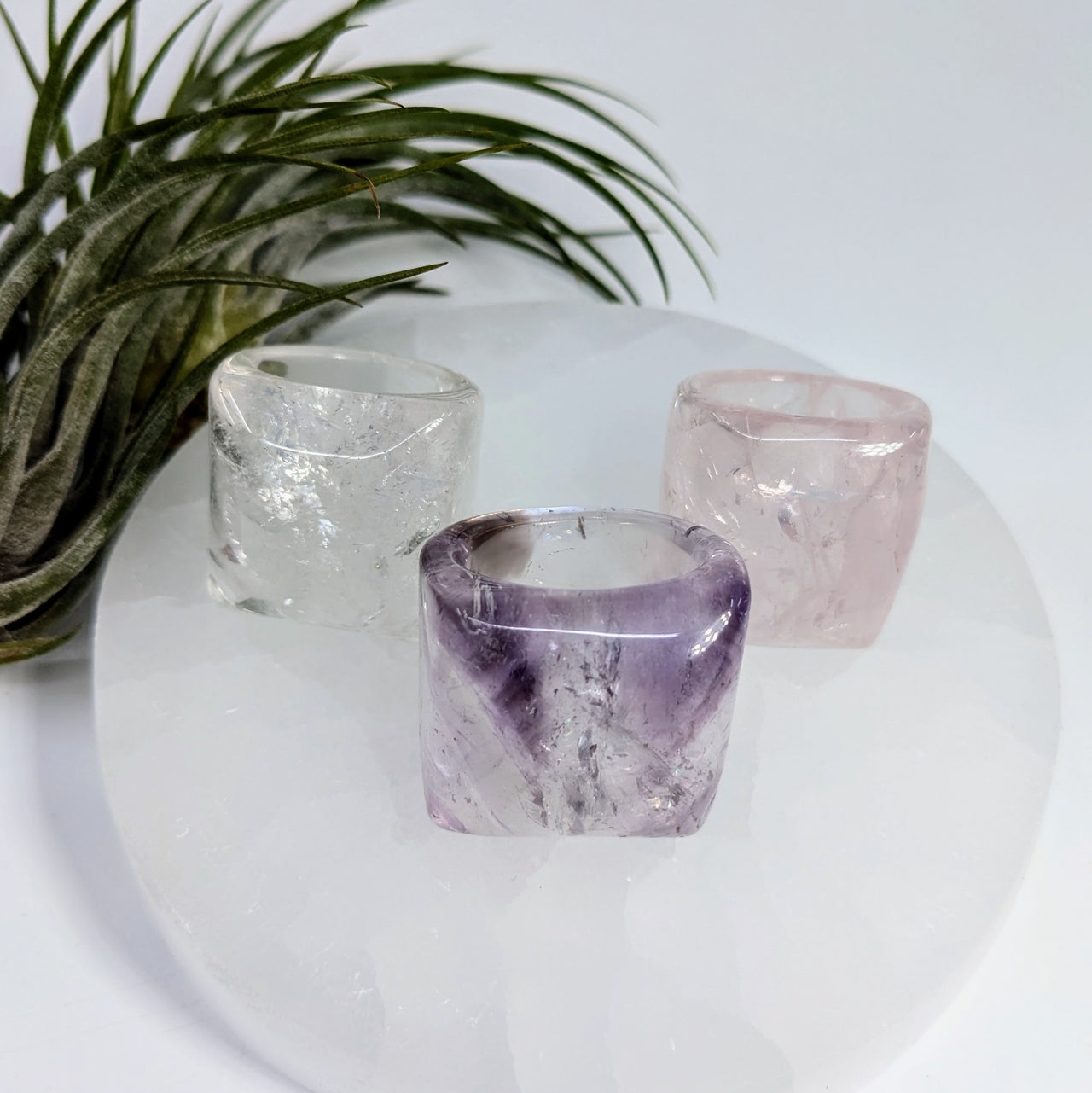 Jumbo Stone Ring Sz 8 - Sz 10 Quartz, Amethyst #LV6517