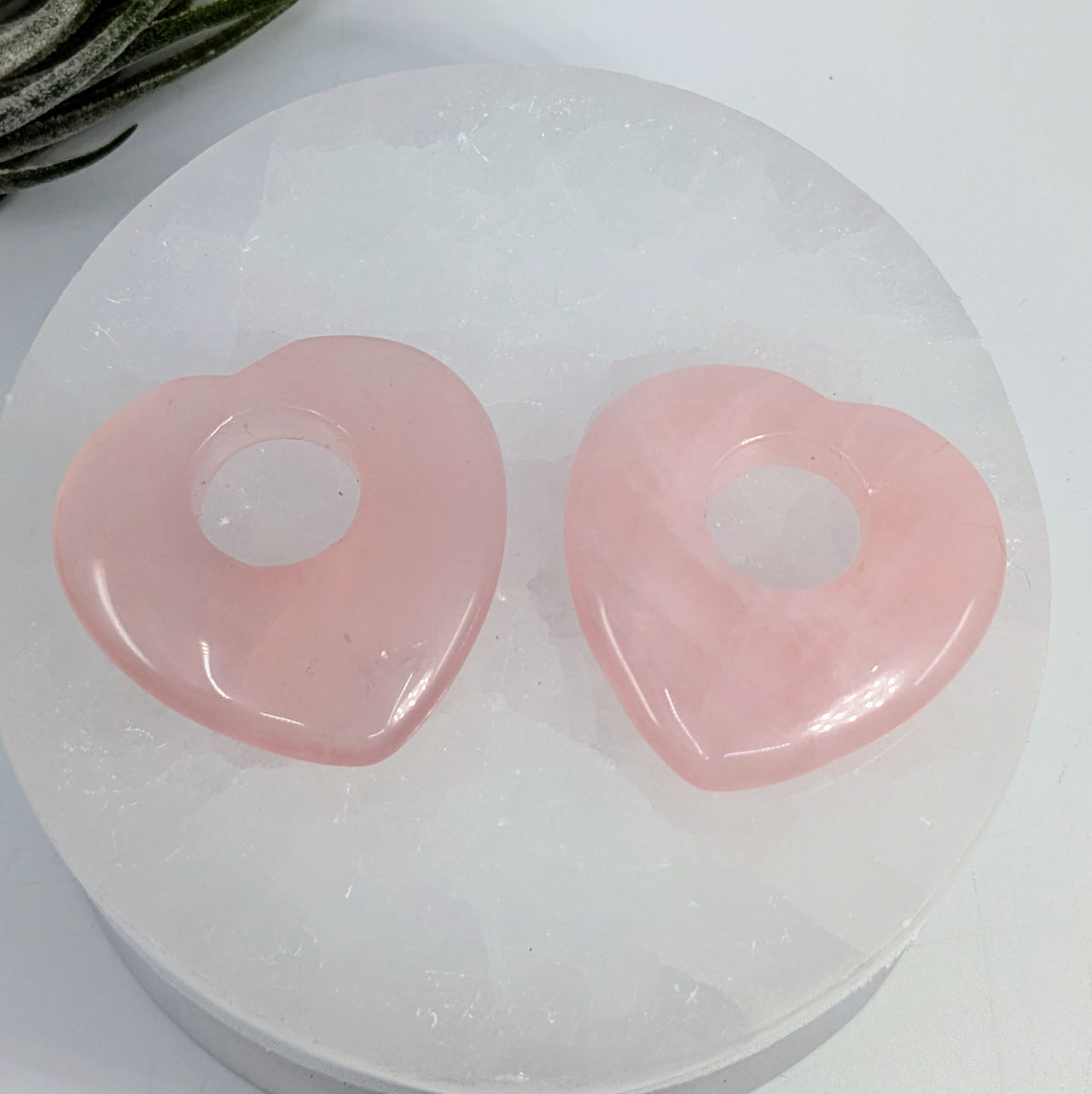 Rose Quartz 1.5" Heart Donut Pendant #LV6541