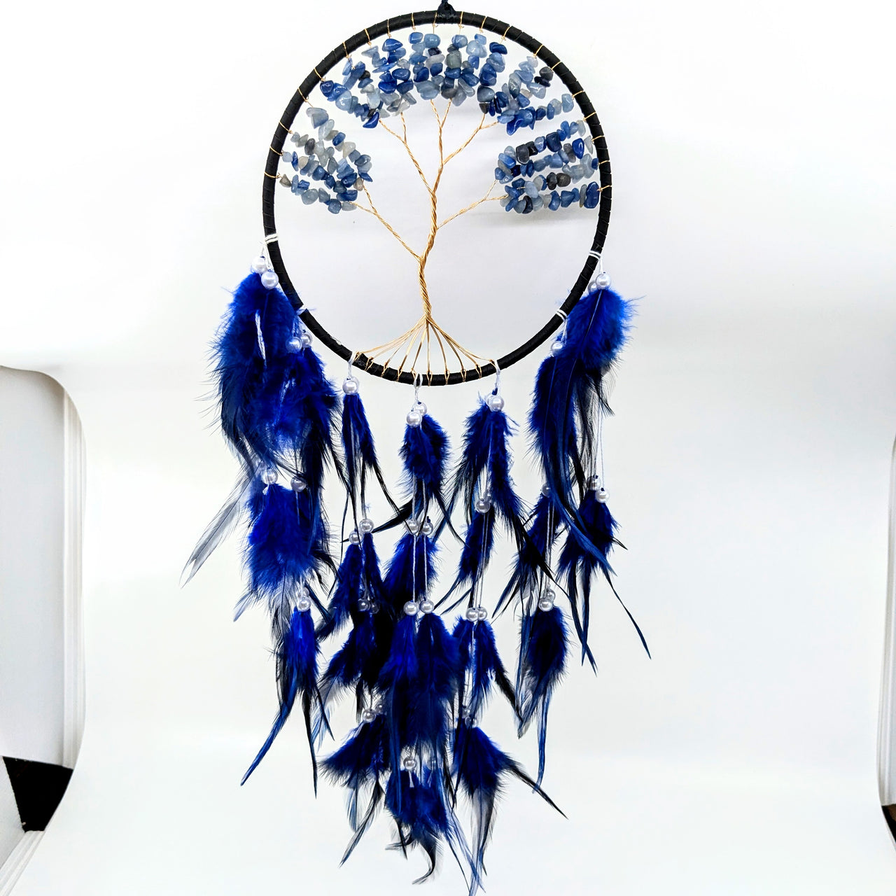 Tree of Life 6" Dreamcatcher w Crystals & Pearls (choose color) #LV6586