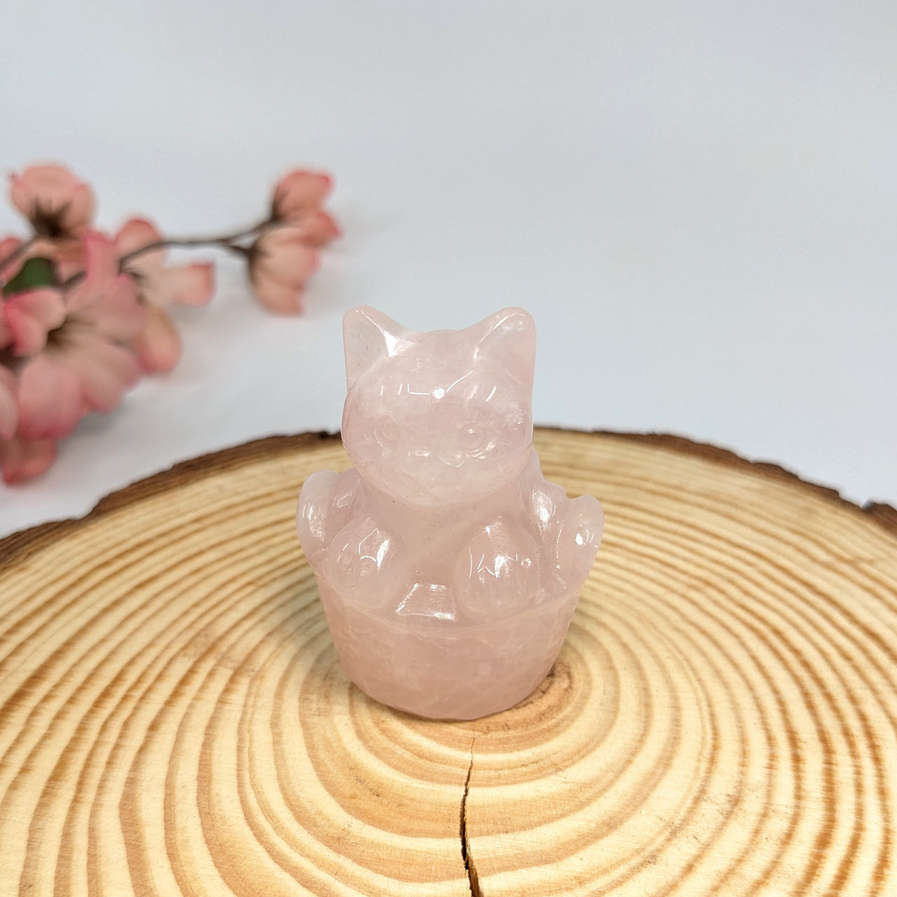 Rose Quartz 2" Kitty Basket #LV6633