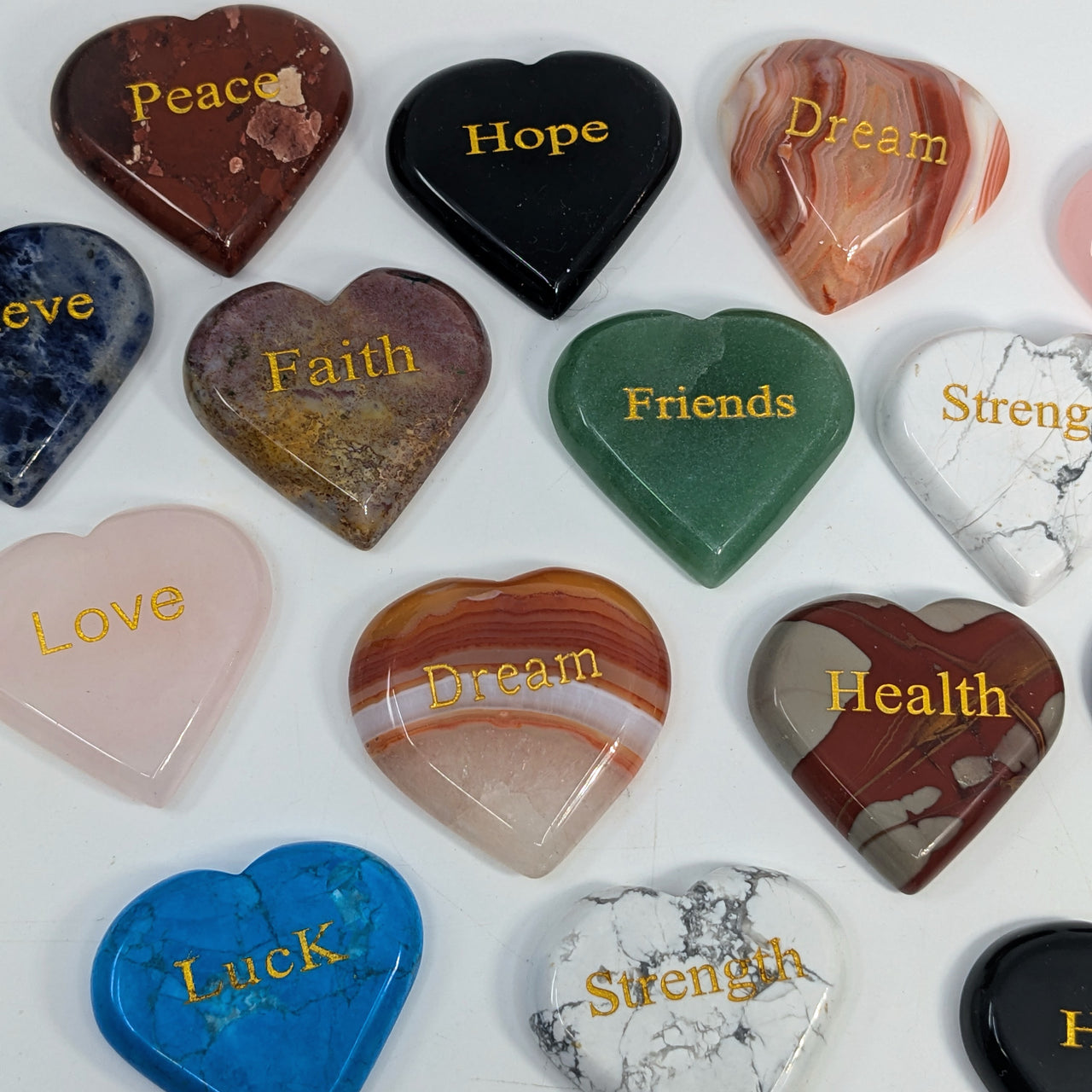 Heart  1.8" Affirmation Stone - Choose Crystal #LV6710