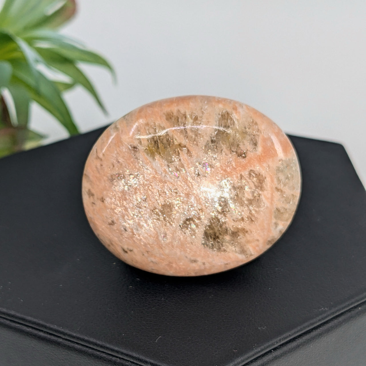 Peach Moonstone 1.6" Palm Stone #LV6728